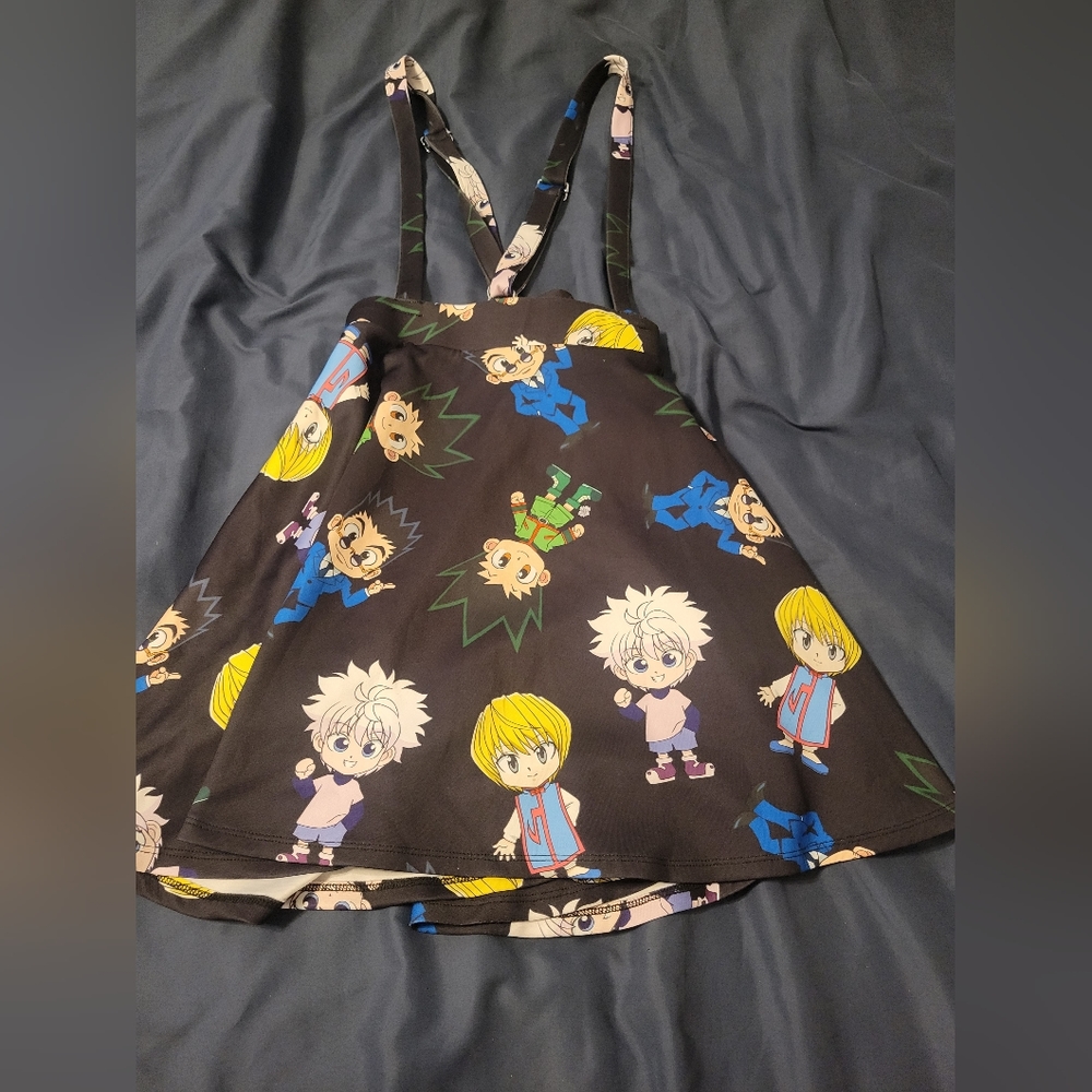 Hot Topic Hunter X Hunter Black Character Skirt With Suspenders Size Large new